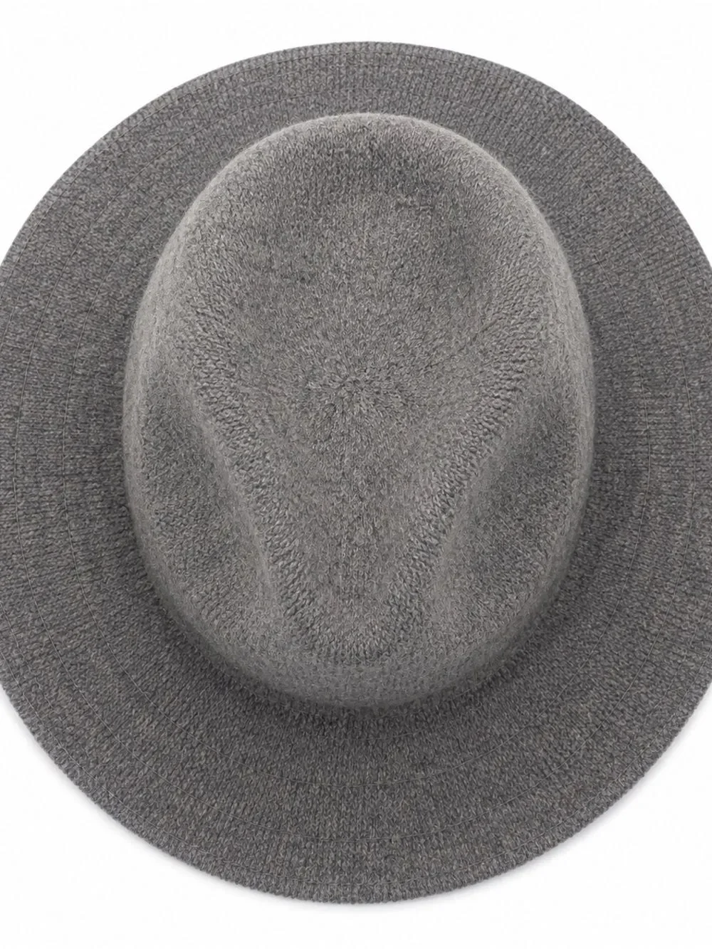 Anthropologie Gray Knit Fedora Hat | Soft Wide Brim | One Size